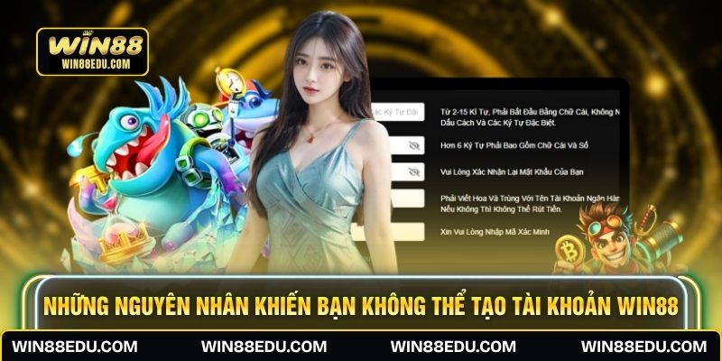 Những nguyên nhân khiến bạn không thể tạo tài khoản WIN88